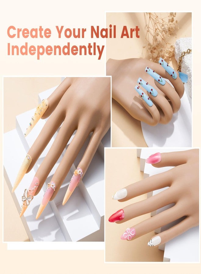 Wilfniee Practice Hand for Acrylic Nails: Nail Tips Won't Fall off From Fake Nail Practice Hand - Flexible Nail Mannequin Hand Practice for Beginners - Image 3